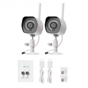 Wireless Security Camera System (2 Pack) , Smart Home HD Indoor Outdoor WiFi IP Cameras with Night Vision, 1-month Free Cloud Recording