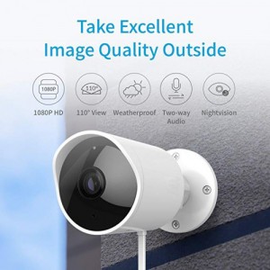 YI Outdoor Security Camera, 1080p Cloud Cam 2.4G Wireless IP Waterproof Night Vision Surveillance System with Two-Way Audio, Motion Detection, Activity Alert, Deterrent Alarm - iOS, Android App