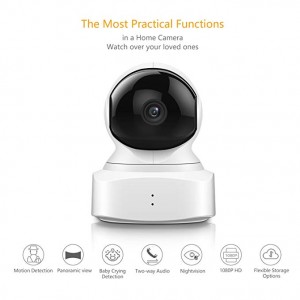 YI Cloud Home Camera, 1080P HD Wireless IP Security Camera Pan/Tilt/Zoom Indoor Surveillance System with Night Vision, Motion Detection and Baby Crying Detection, Remote Monitor with iOS, Android App